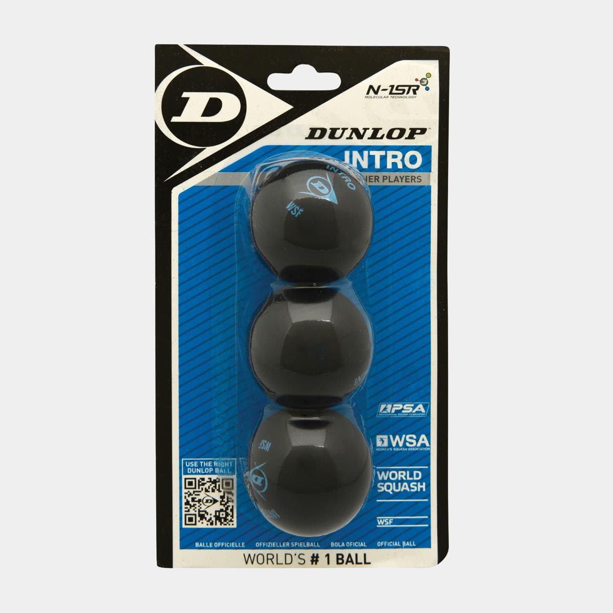 Dunlop Intro Squash Ball 3Ball Blister - blue dot